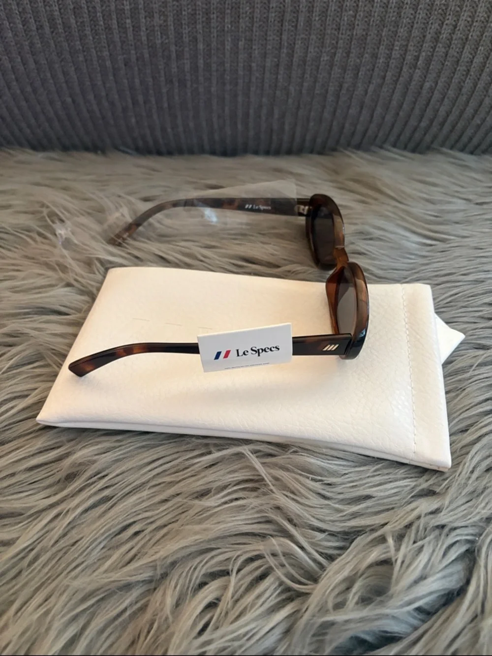 Le Specs Brown Tortoiseshell Oval Sunglasses - Picture 3 of 3